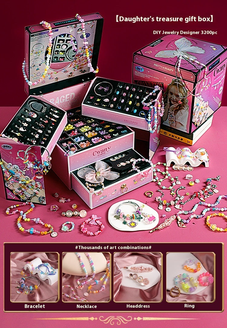 Children's Bracelet String Beads Handicraft DIY Material Toy Girls' Jewelry Box Creative