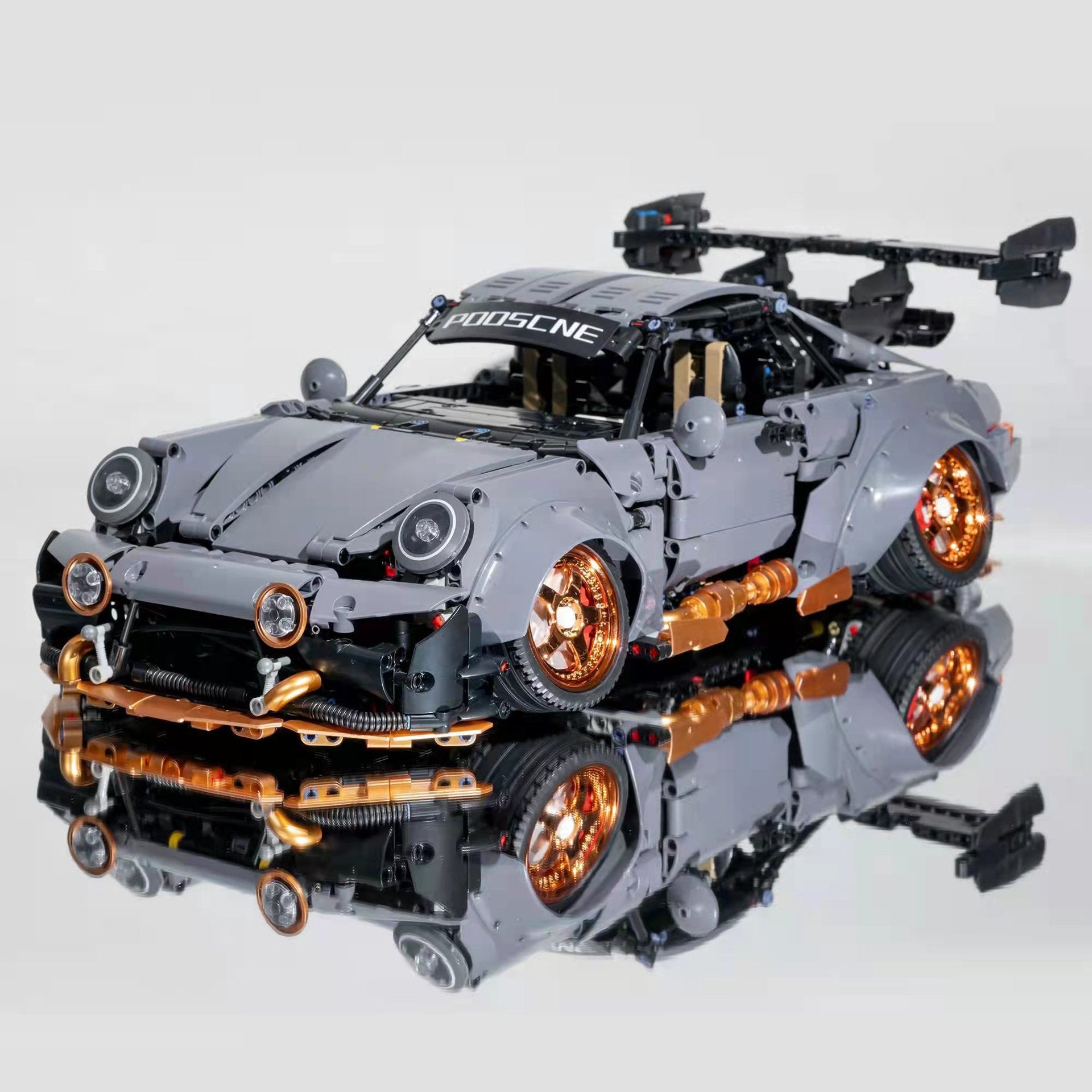 Cement Gray Sports Car Assembled Building Block Toys