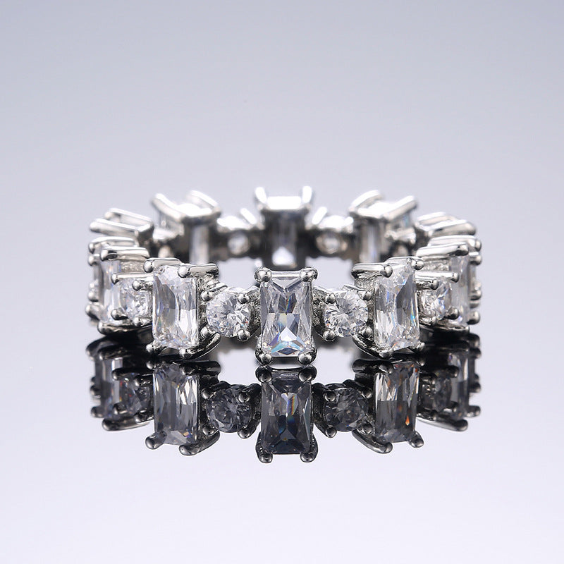 Exquisite Fashion Square Zircon Ladies Ring Cute Girls Index Finger Ring All-match Jewelry